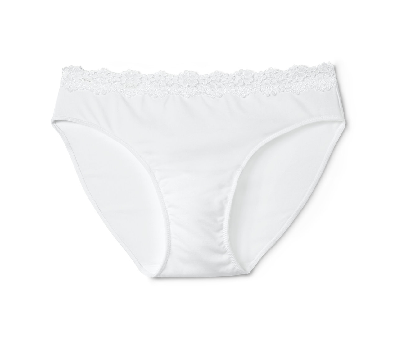 Slip blanc avec dentelle.