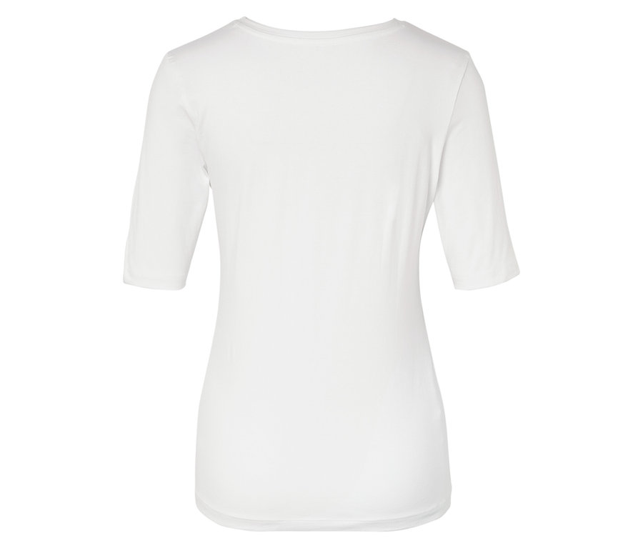 T-shirt blanc à manches courtes vu de dos.
