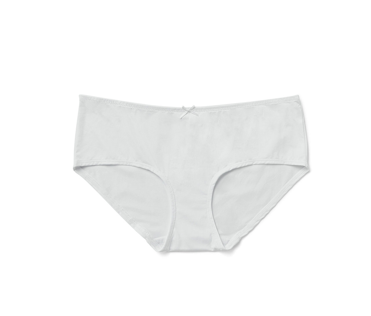 5 culottes blanches sur fond blanc.