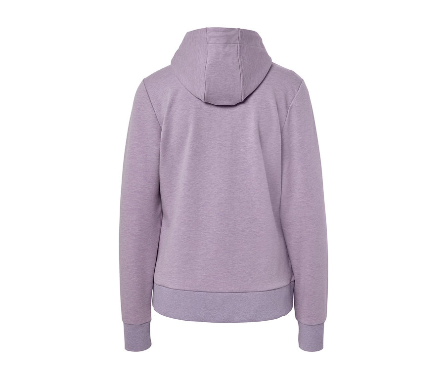 Vue arrière d'une veste molletonnée violette.