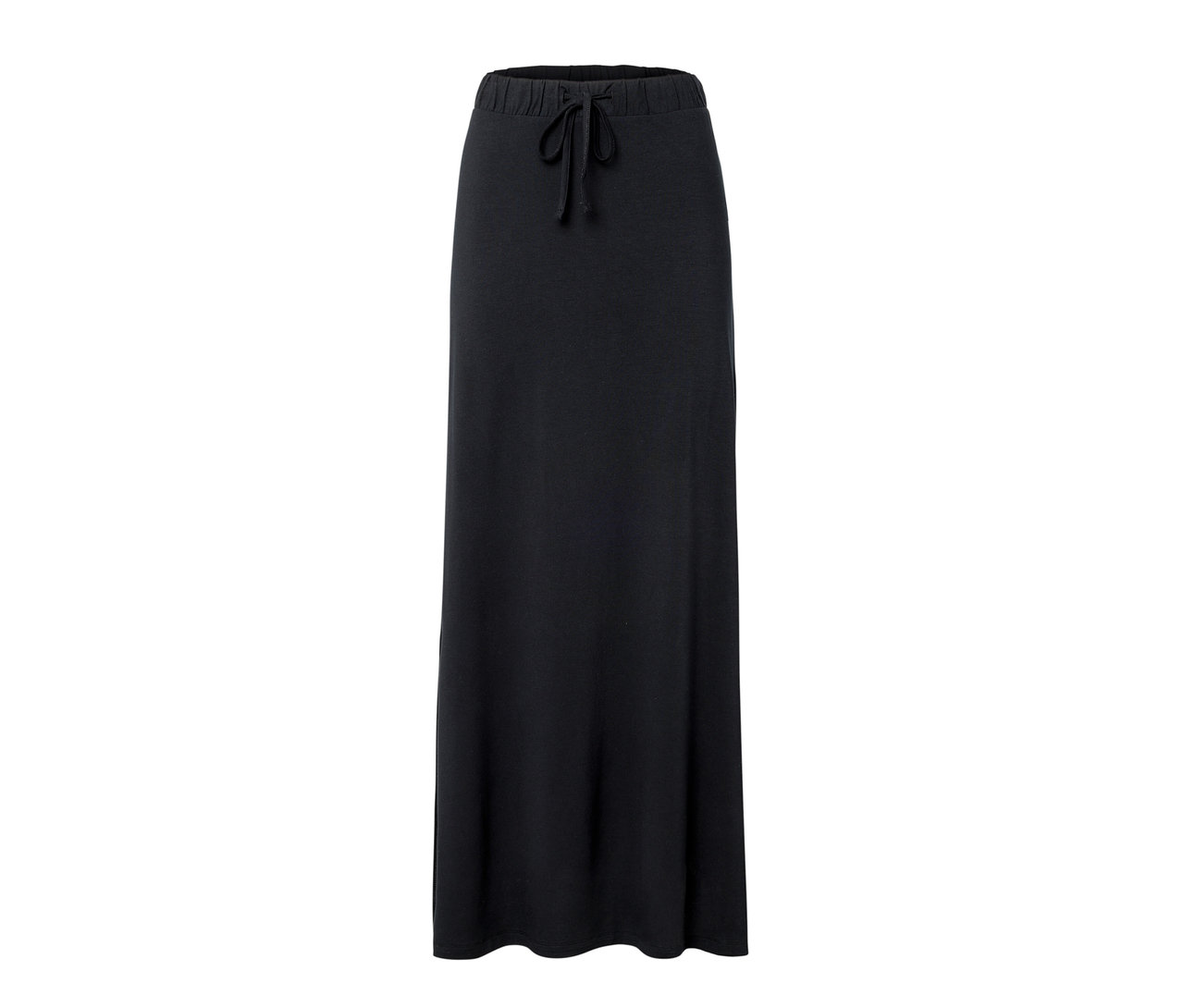 Une jupe longue en jersey noire.