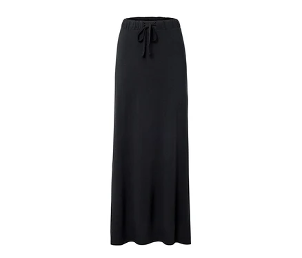 Une jupe longue en jersey noire.