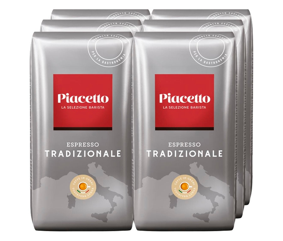 Espresso Tradizionale Piacetto – 6 x 1 kg, en grains