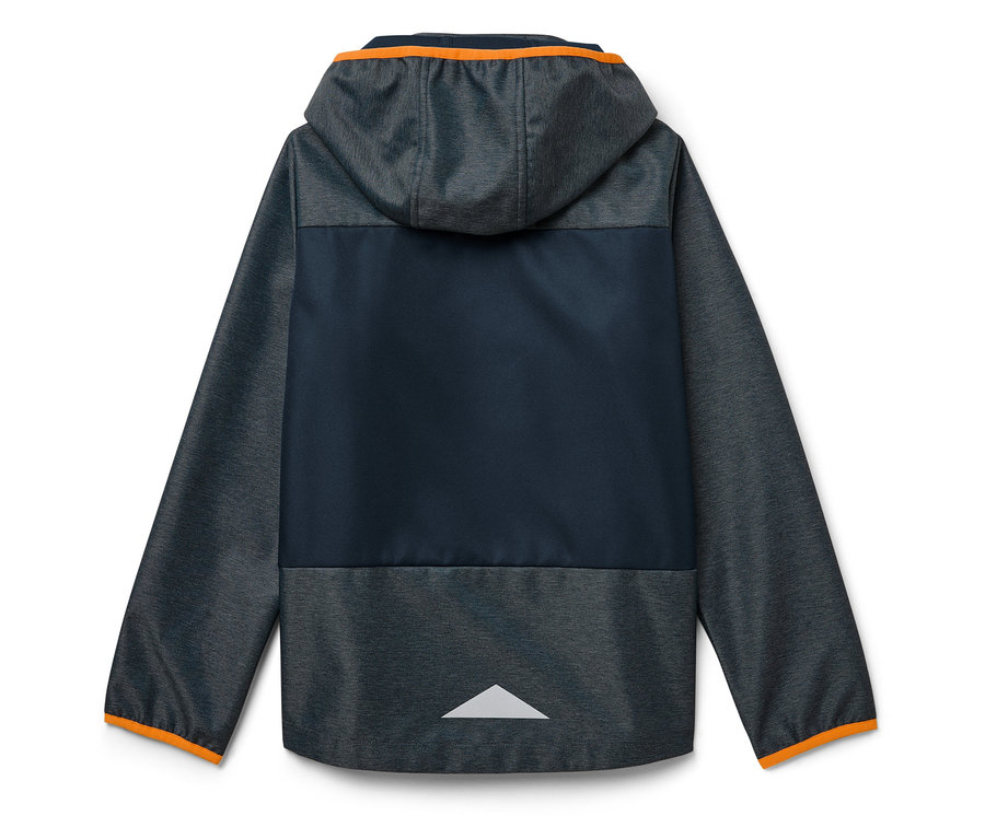 Détail du dos d'une veste softshell pour enfants.