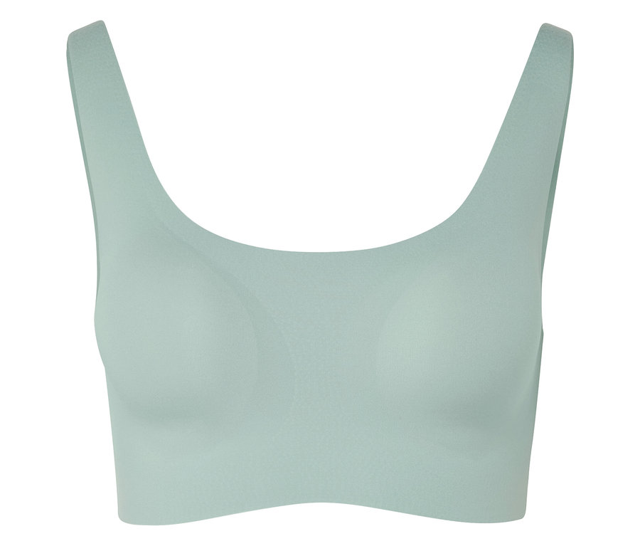 Soutien-gorge de sport bleu clair sans information sur le produit.