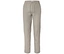 Pantalon beige en lin avec cordon de serrage à la taille sur fond neutre.