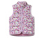 Gilet lilas pour enfants avec imprimé floral et fermeture éclair.