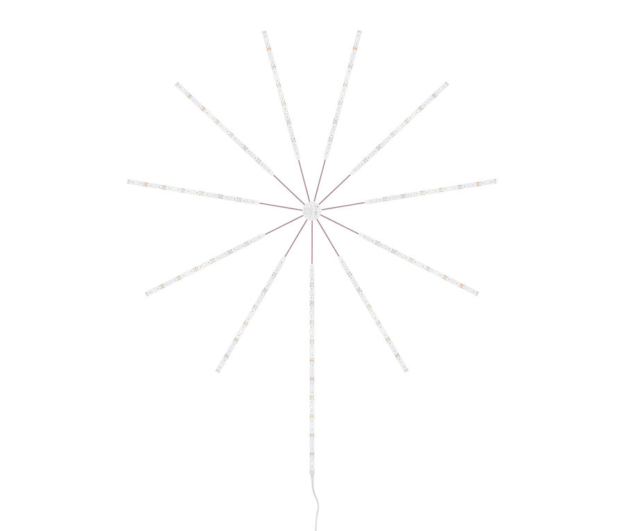 Guirlande lumineuse feu d'artifice avec des bandes LED partant d'une base centrale.