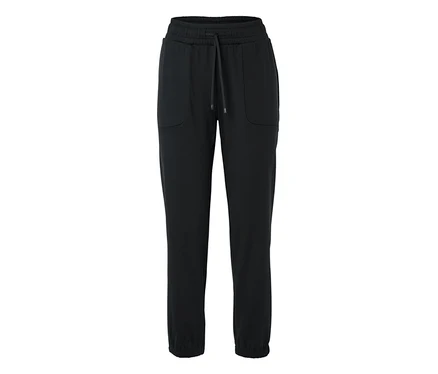 Pantalon de jogging noir avec cordon de serrage et poches.