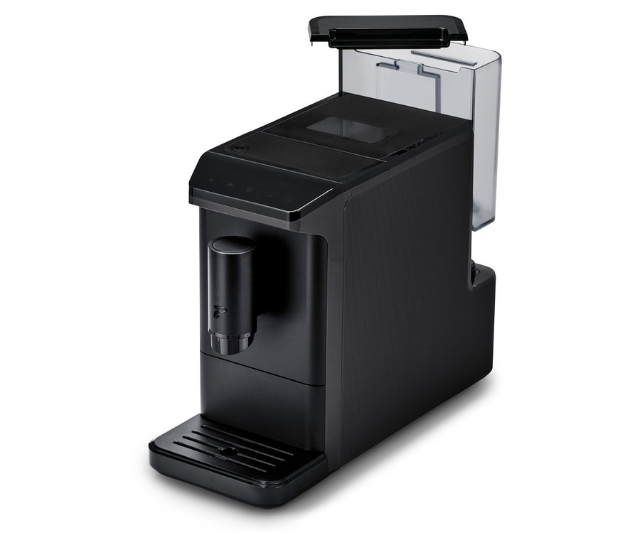 Gros plan sur la machine à café noire « Esperto mini ».