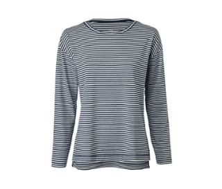 Haut gris clair chiné-bleu foncé à rayures<br>Pantalon bleu foncé