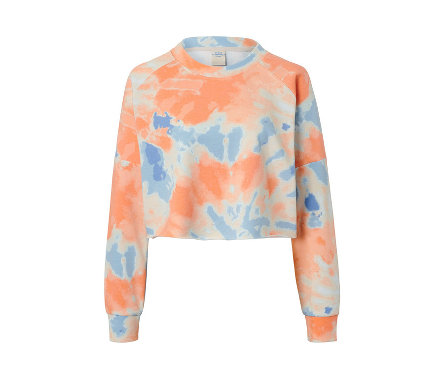 Sweatshirt de yoga tie-dye orange et bleu.