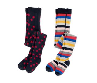 1x bleu foncé à motif étoilé rouge, 1x rayures multicolores avec du fil scintillant