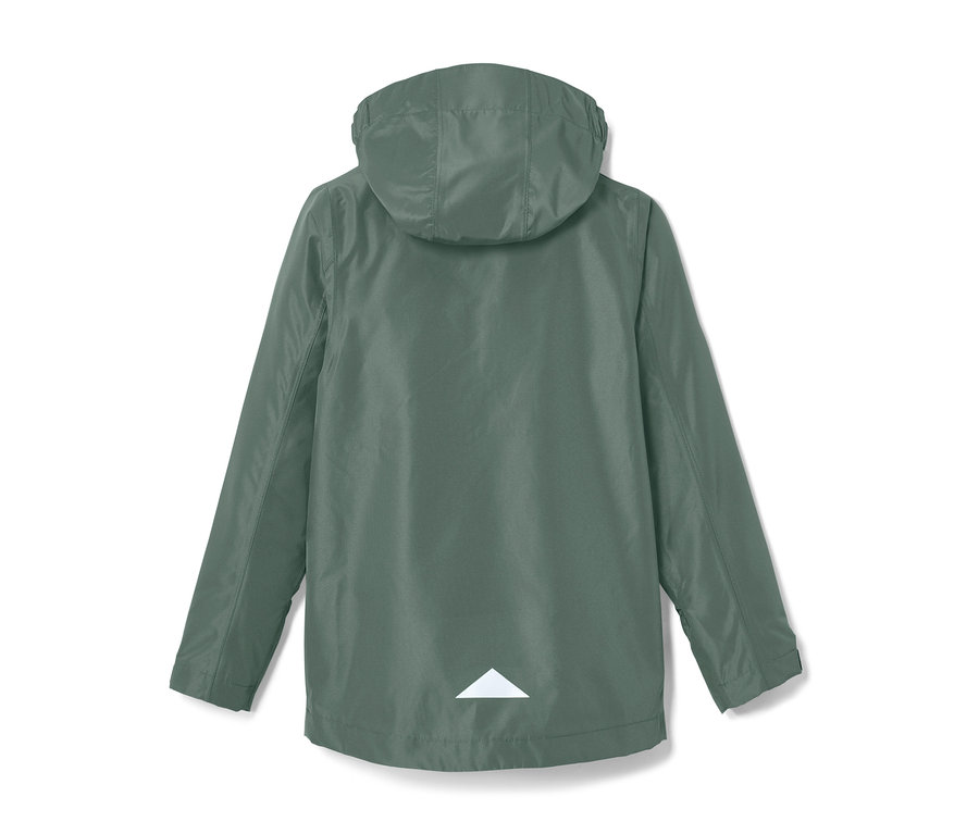 Vue arrière d'une veste verte pour tous les temps.