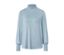 Blouse bleu fumée à col montant.