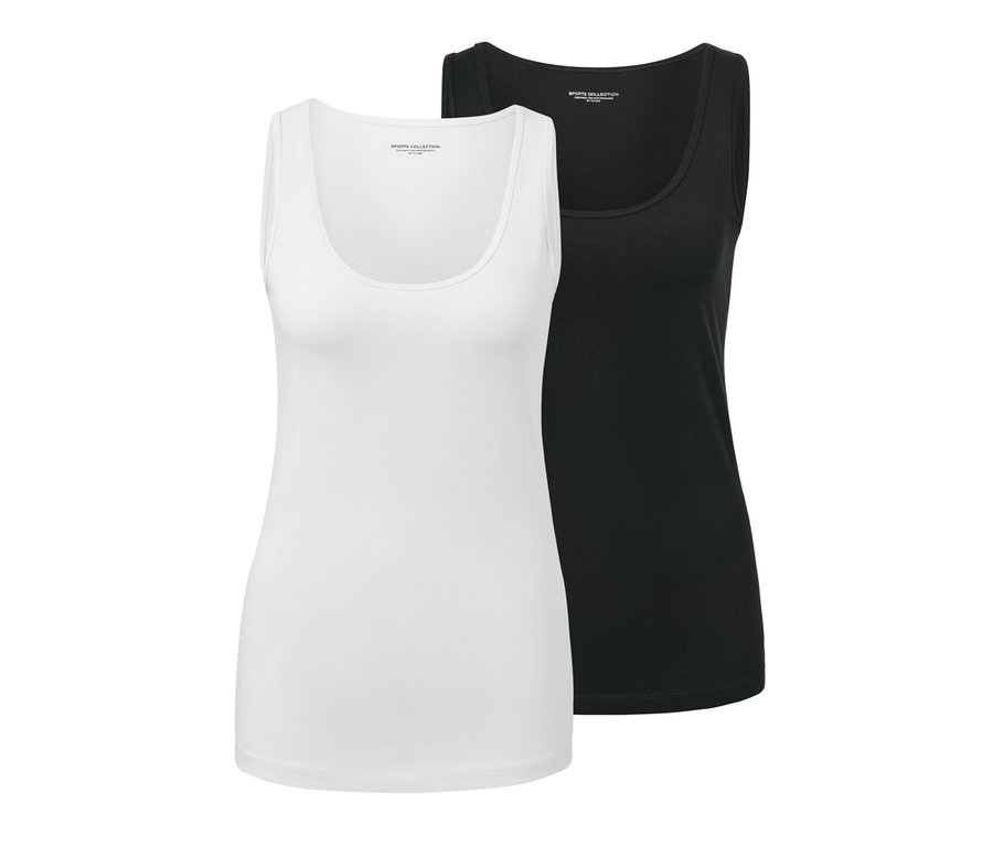 Deux tops, un noir et un blanc.