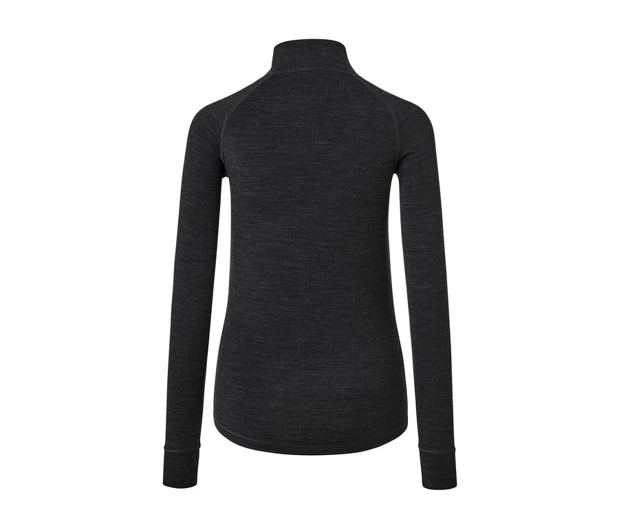 T-shirt technique anthracite avec laine certifiée RWS, vue de dos.