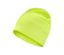 Détail d'un bonnet technique thermique vert fluo.