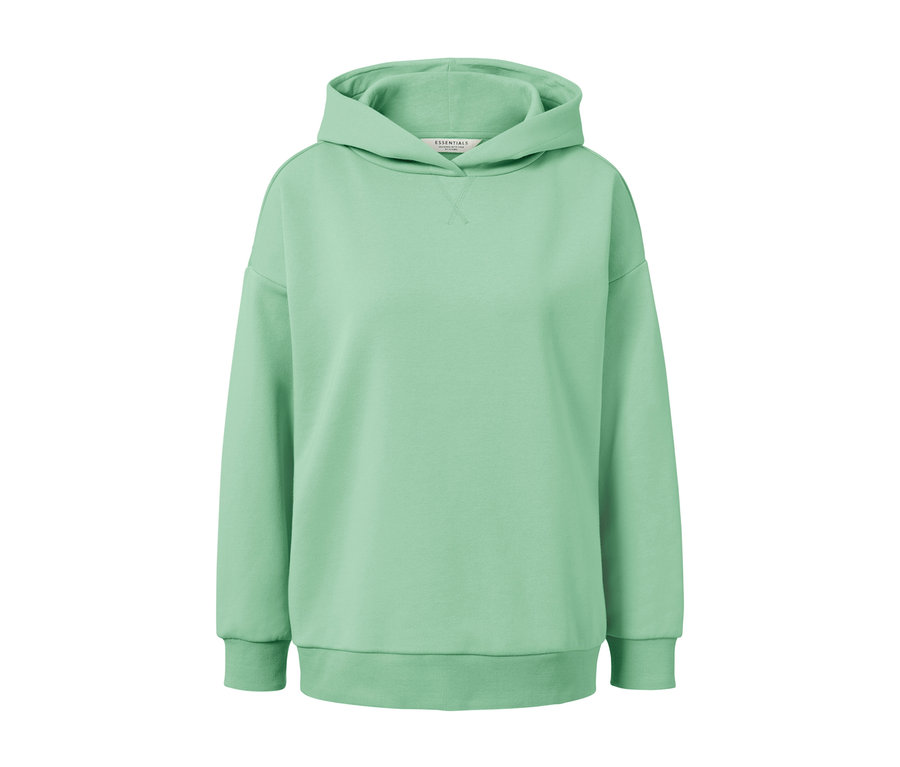 Sweatshirt à capuche vert clair.