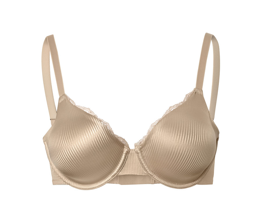 Soutien-gorge à armatures beige.