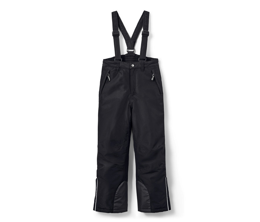 Pantalon de ski noir pour enfant avec bretelles.