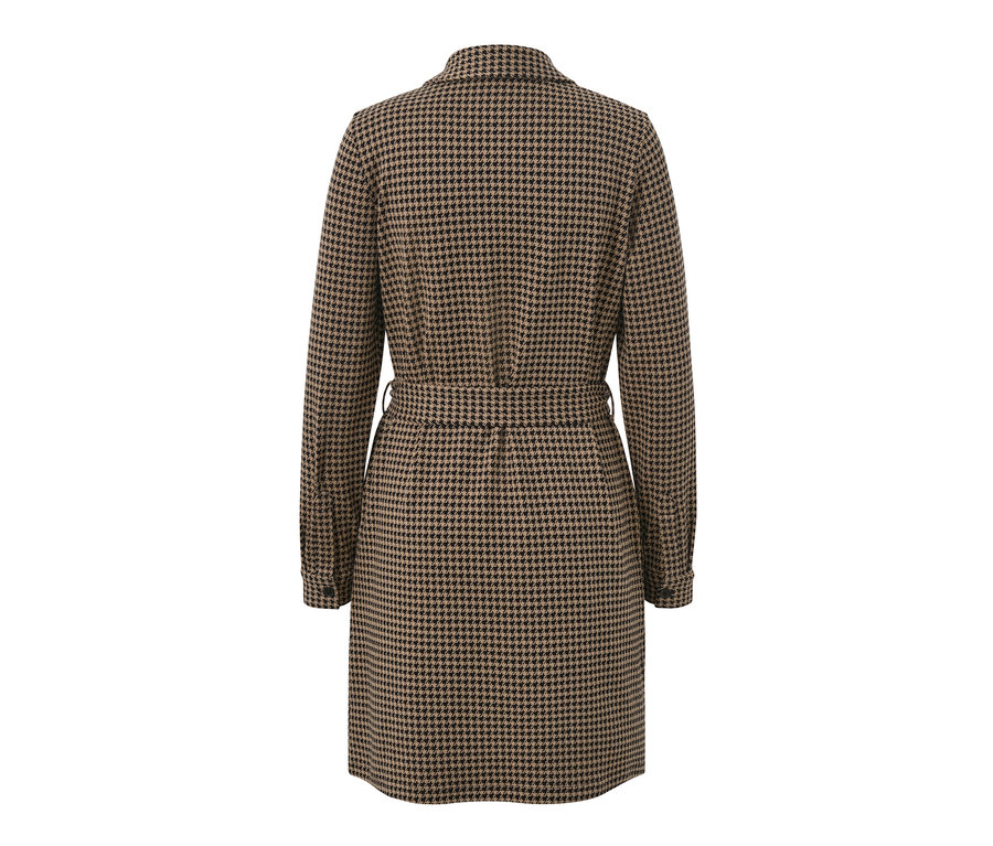 Vue arrière d'une robe en sweat à jacquard pied-de-poule.