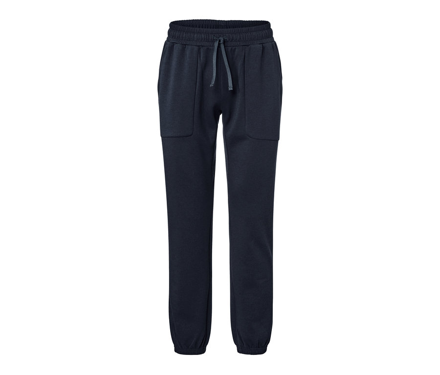 Pantalon technique en sweat bleu marine avec cordon de serrage.