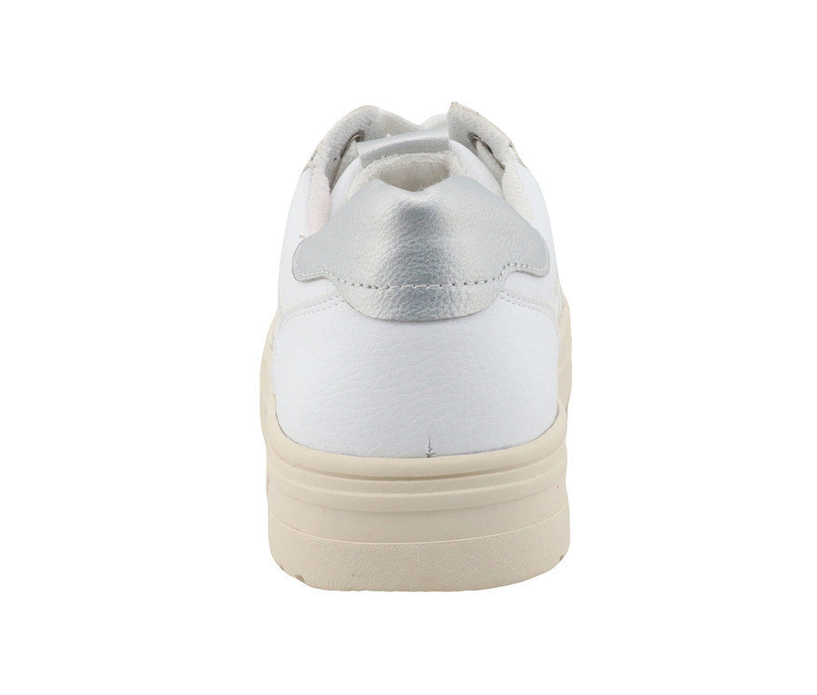 Vue détaillée de baskets blanches Tom Tailor en PU.