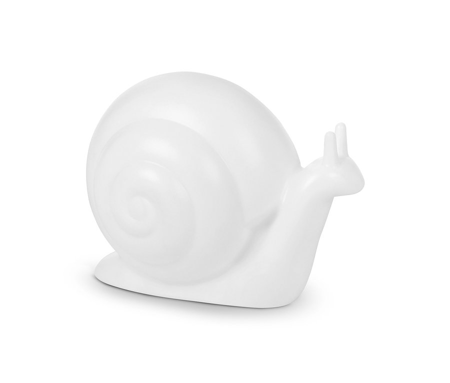 Gros plan d'une lampe solaire en forme d'escargot.