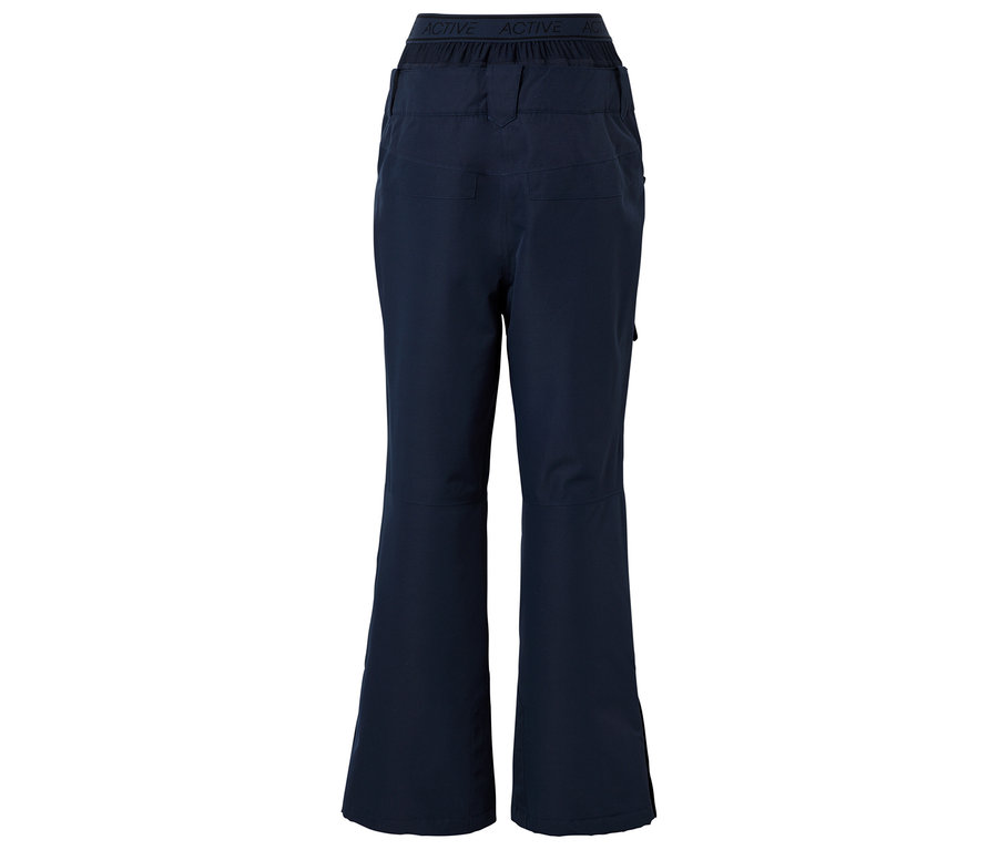 Pantalon bleu marine évasé, vue arrière.