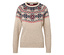 Un pull beige avec un motif de Noël.