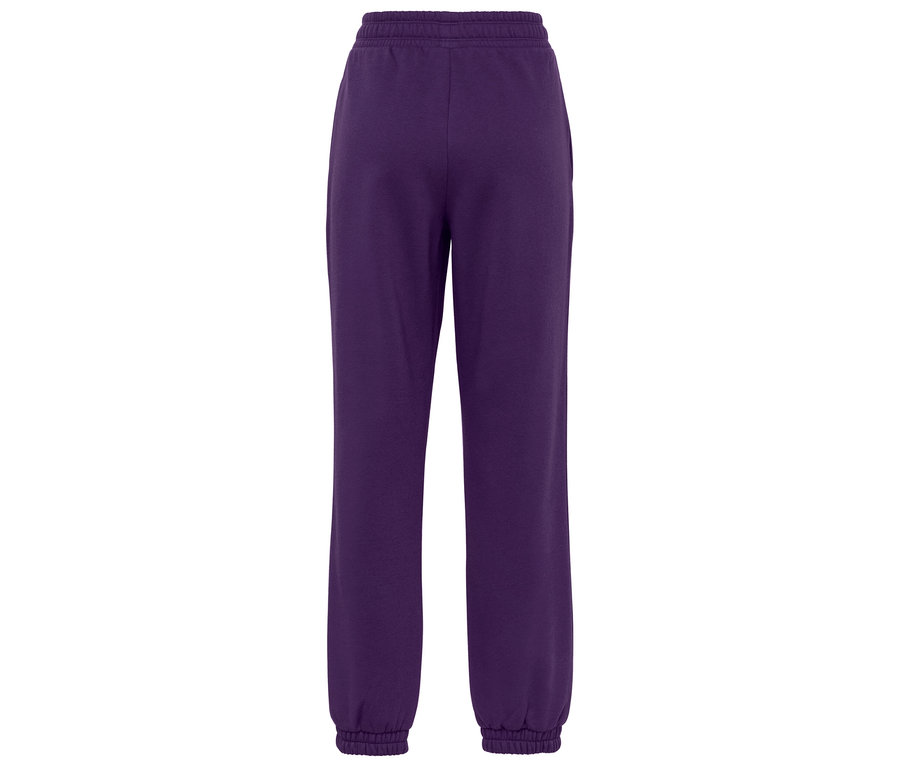 Pantalon de jogging violet avec taille élastique et poignets.