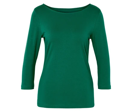 T-shirt vert à manches 3/4.