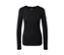 T-shirt manches longues noir avec laine mérinos.