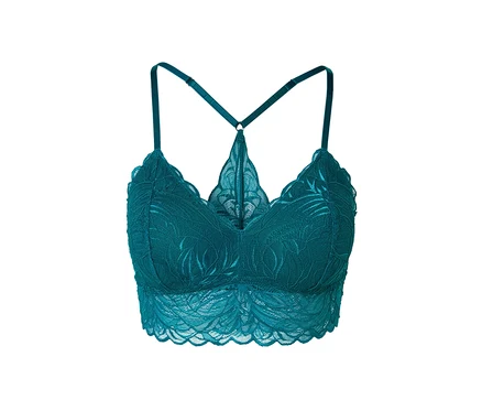 Gros plan d'une brassière en dentelle.
