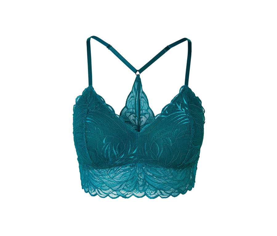 Gros plan d'une brassière en dentelle.