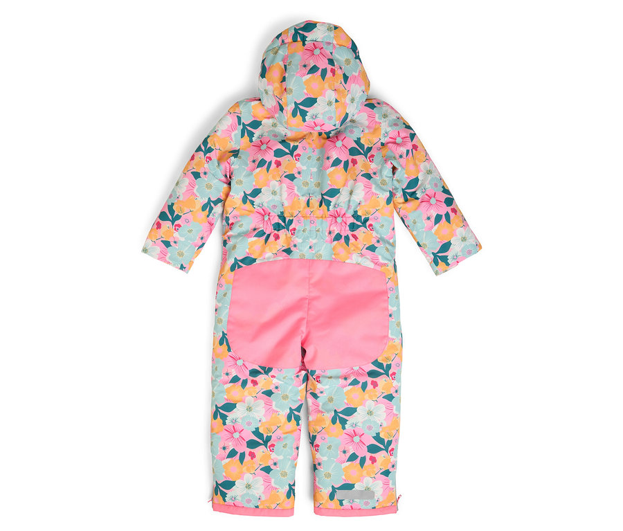 Combinaison à fleurs avec capuche, vue de dos.