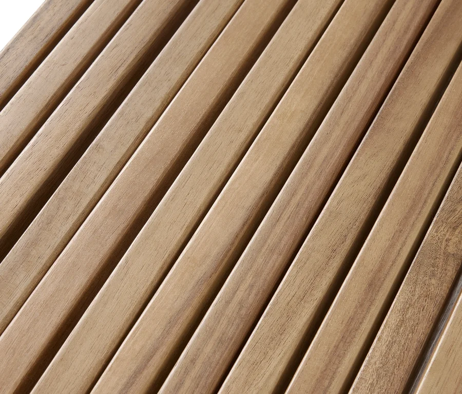Gros plan de lamelles en bois.
