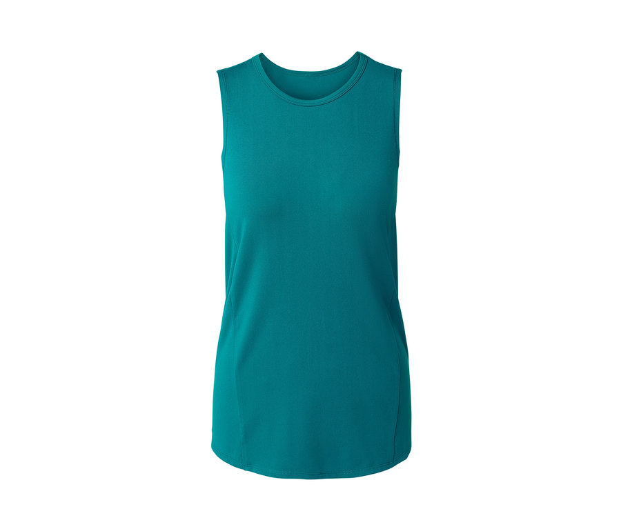 Débardeur de sport turquoise d'un ensemble de deux pièces.