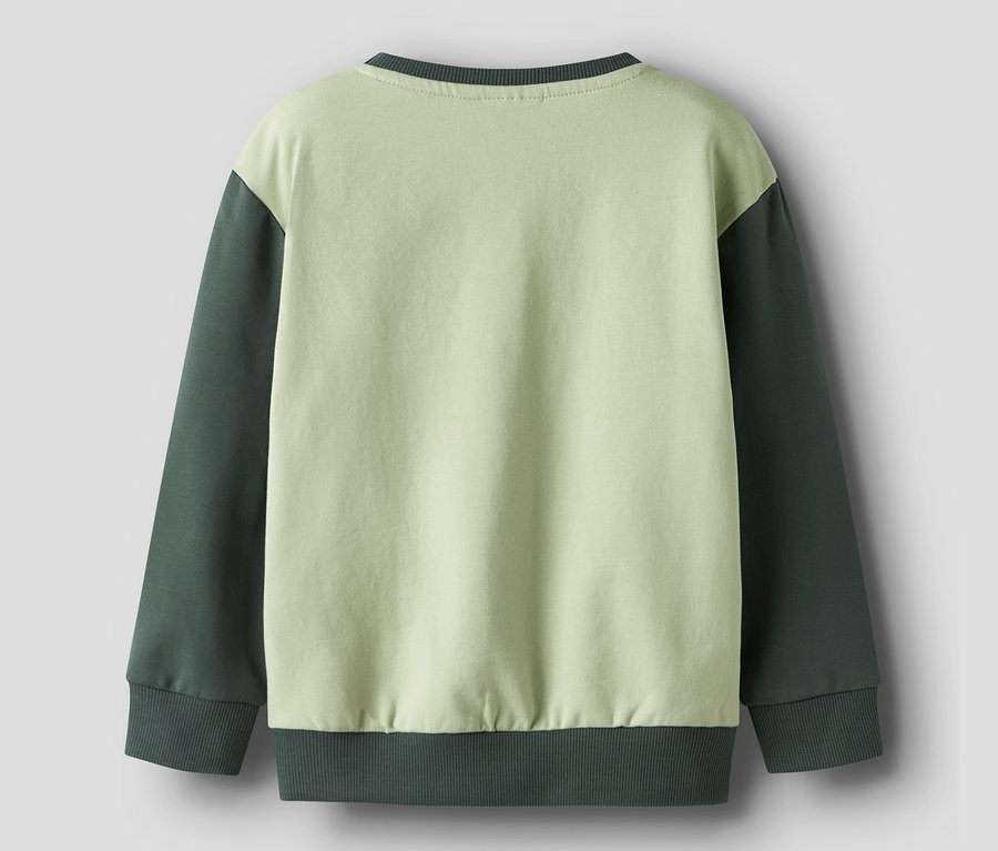 Vue arrière d'un sweat-shirt NAME IT, colorblock.