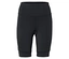 Shorts de cyclisme noirs arrivant au genou sur fond blanc.