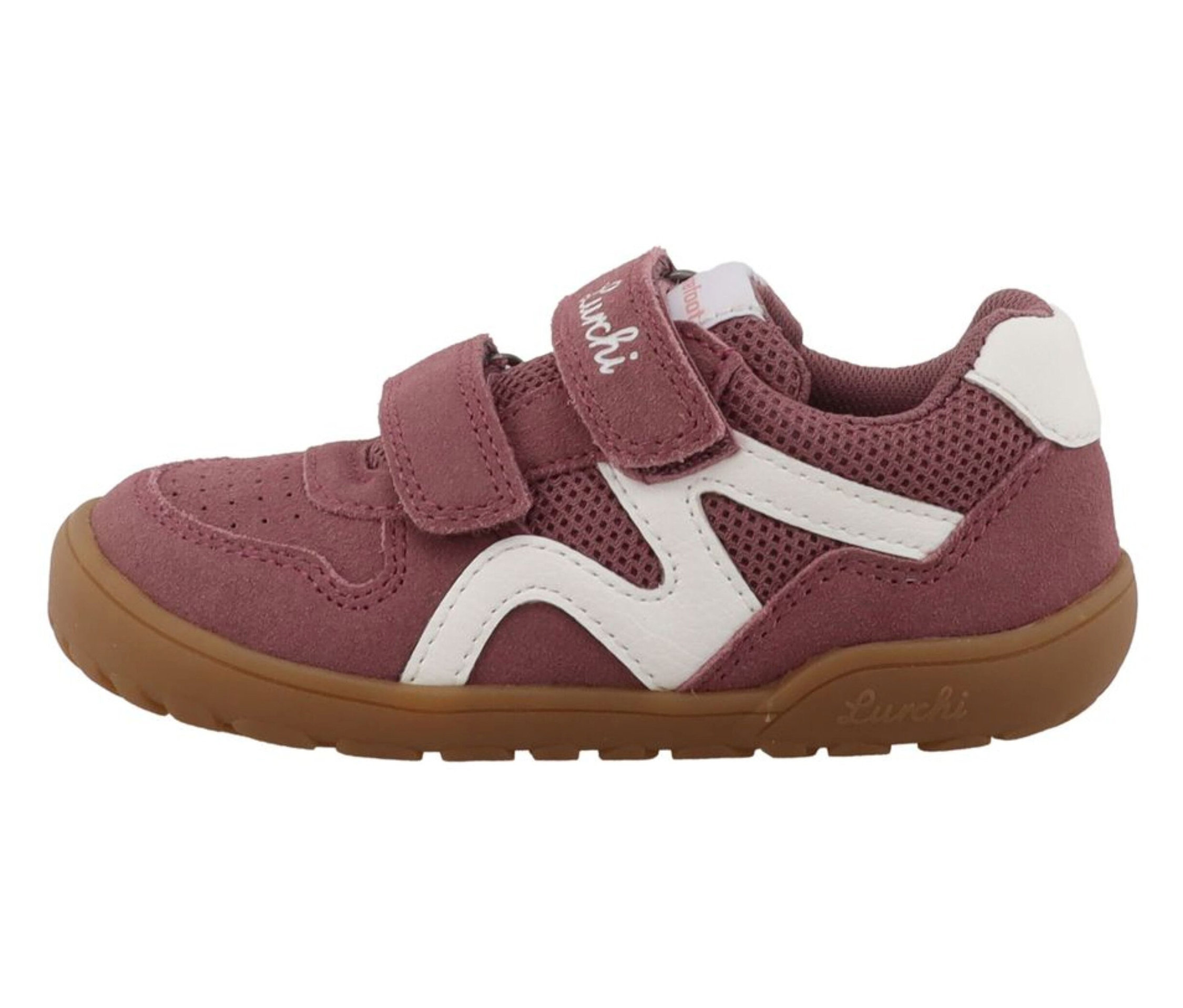 Une seule chaussure rose pieds nus LURCHI Jamin, pointure 31-35.