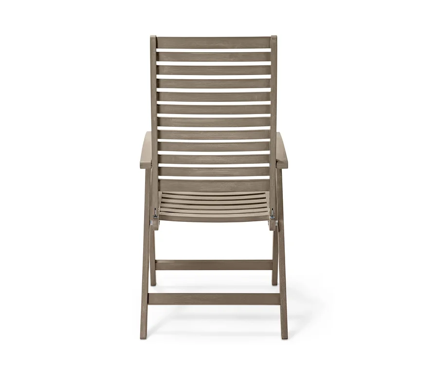 Vue arrière de chaises « Leira » grises avec dossier haut réglable.
