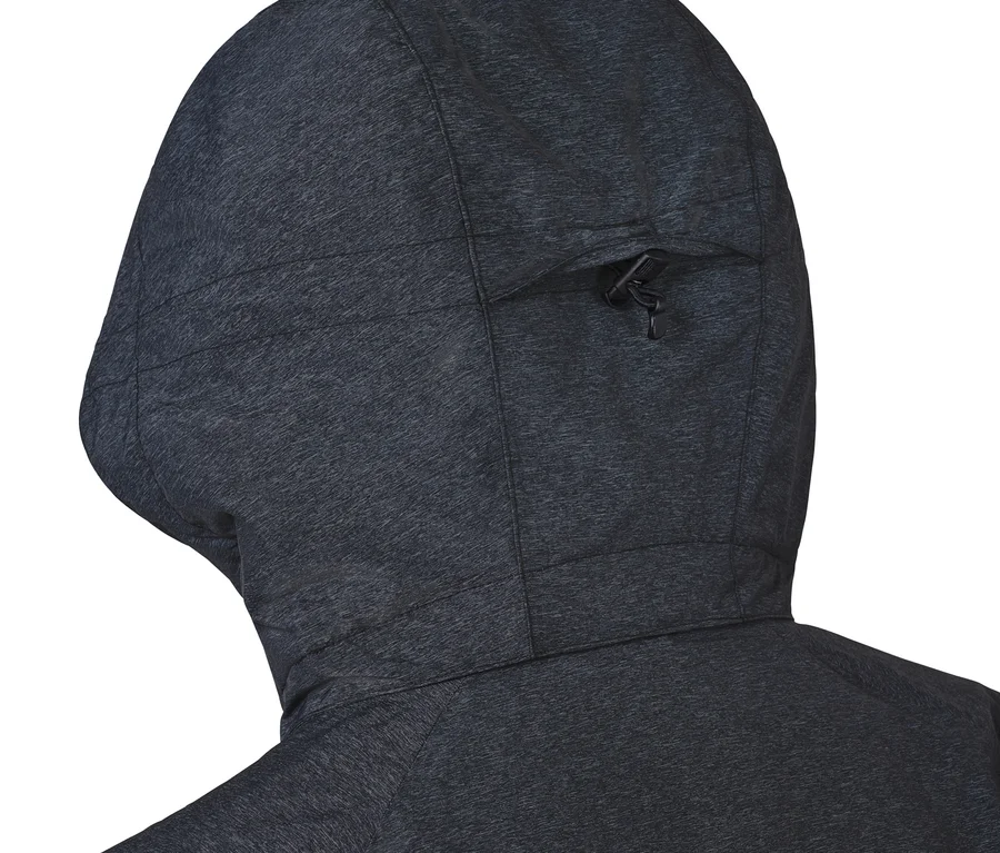 Vue arrière de la capuche d'une veste de ski « High-End ».