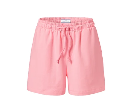 Short molletonné rose avec cordon de serrage à la taille.