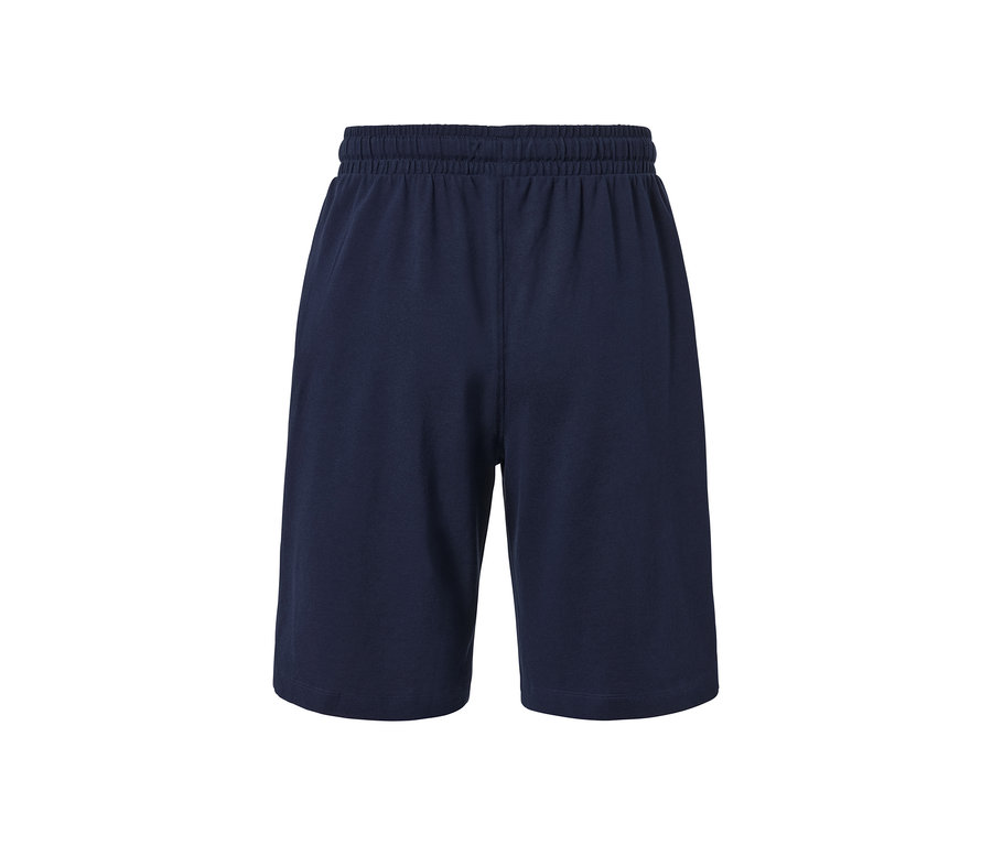 Short détente en coton piqué bleu marine.