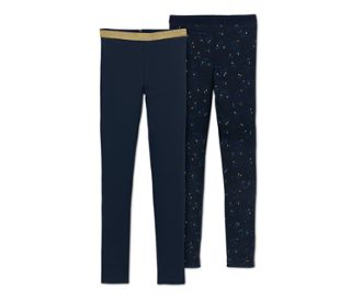 1x bleu foncé à imprimé intégral à pois et détails scintillants dorés, 1x bleu foncé