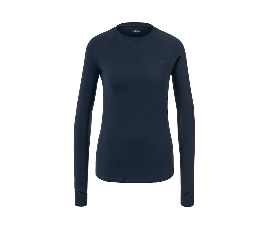 T-shirt fonctionnel manches longues bleu foncé.