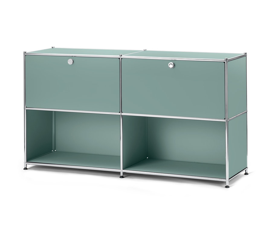 Buffet « CN3 » vert sauge avec 2 rabats amovibles.