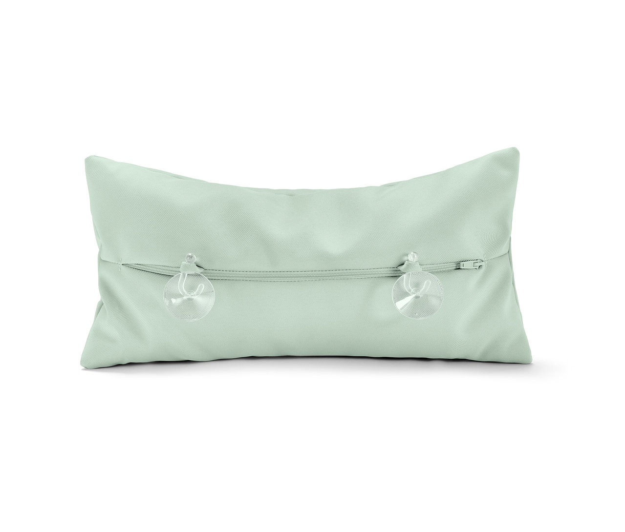Un coussin de baignoire vert clair avec des ventouses.